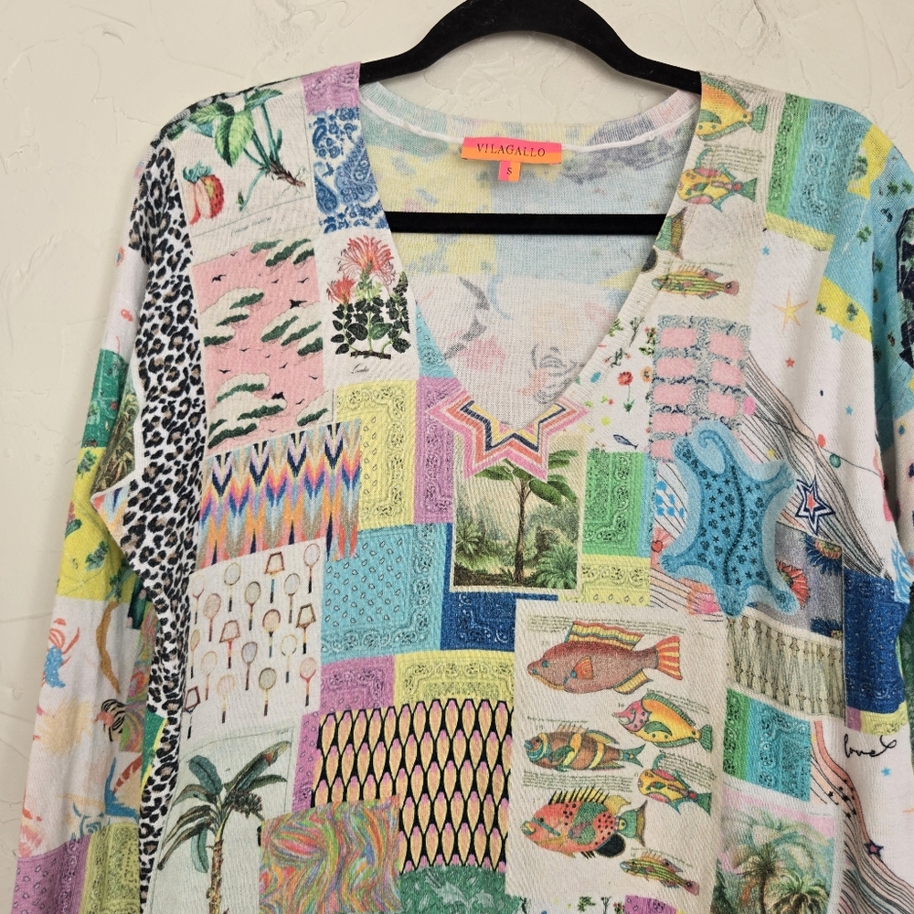 Vilagallo Multicolored Patchwork Cotton Light Kni… - image 3